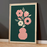 Abstract Blooms - Poppy pink