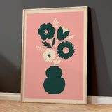 Abstract Blooms - Poppy pink