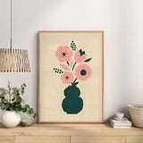 Abstract Blooms - Poppy pink