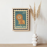 London Zoo Stamp collection print - Lion