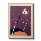 To The Moon and Back Rocket Space Galaxy art print