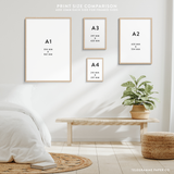 Minimal Mid-Century Surf Personalised Print