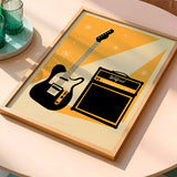Retro Guitar Personalised Print