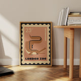 London Zoo Stamp collection print - Crocodile