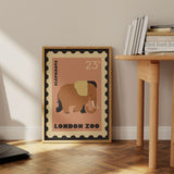 London Zoo Stamp collection print - Elephant