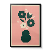 Abstract Blooms - Poppy pink