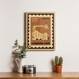 London Zoo Stamp collection print - Giraffe