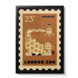 London Zoo Stamp collection print - Giraffe