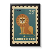London Zoo Stamp collection print - Lion