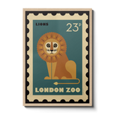 London Zoo Stamp collection print - Lion