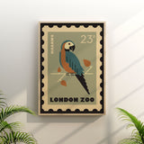 London Zoo Stamp collection print - Macaw