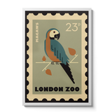 London Zoo Stamp collection print - Macaw