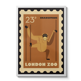 London Zoo Stamp collection print - Orangutan