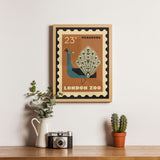 London Zoo Stamp collection print - Peacock