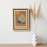 London Zoo Stamp collection print - Peacock