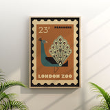 London Zoo Stamp collection print - Peacock