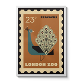 London Zoo Stamp collection print - Peacock