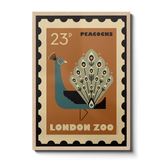 London Zoo Stamp collection print - Peacock