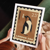 London Zoo Stamp collection print - Penguin
