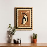 London Zoo Stamp collection print - Penguin