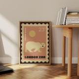 London Zoo Stamp collection print - Polar Bear