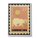 London Zoo Stamp collection print - Polar Bear