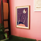 To The Moon and Back Rocket Space Galaxy art print