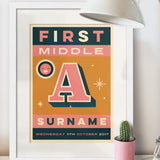 Baby Initial Personalised Print - Framed