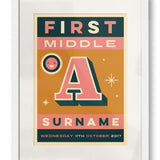 Baby Initial Personalised Print - Framed