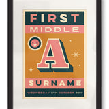 Baby Initial Personalised Print - Framed