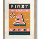 Baby Initial Personalised Print - Framed
