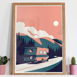 Summertime Travel RV - Giclée Print