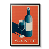 Santé 'Good Health' Wine Print