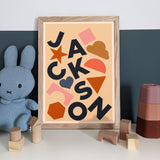 Tumble Name Personalised Print - Light