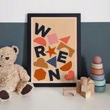Tumble Name Personalised Print - Light
